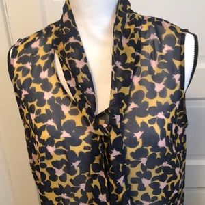 CAbi Sleeveless Blouse with tie Size M